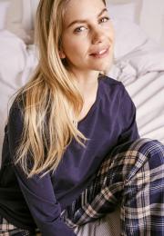 Pyjamahose, Flanell | 100% Bio-Baumwolle | violett kariert -JBS of Denmark Women