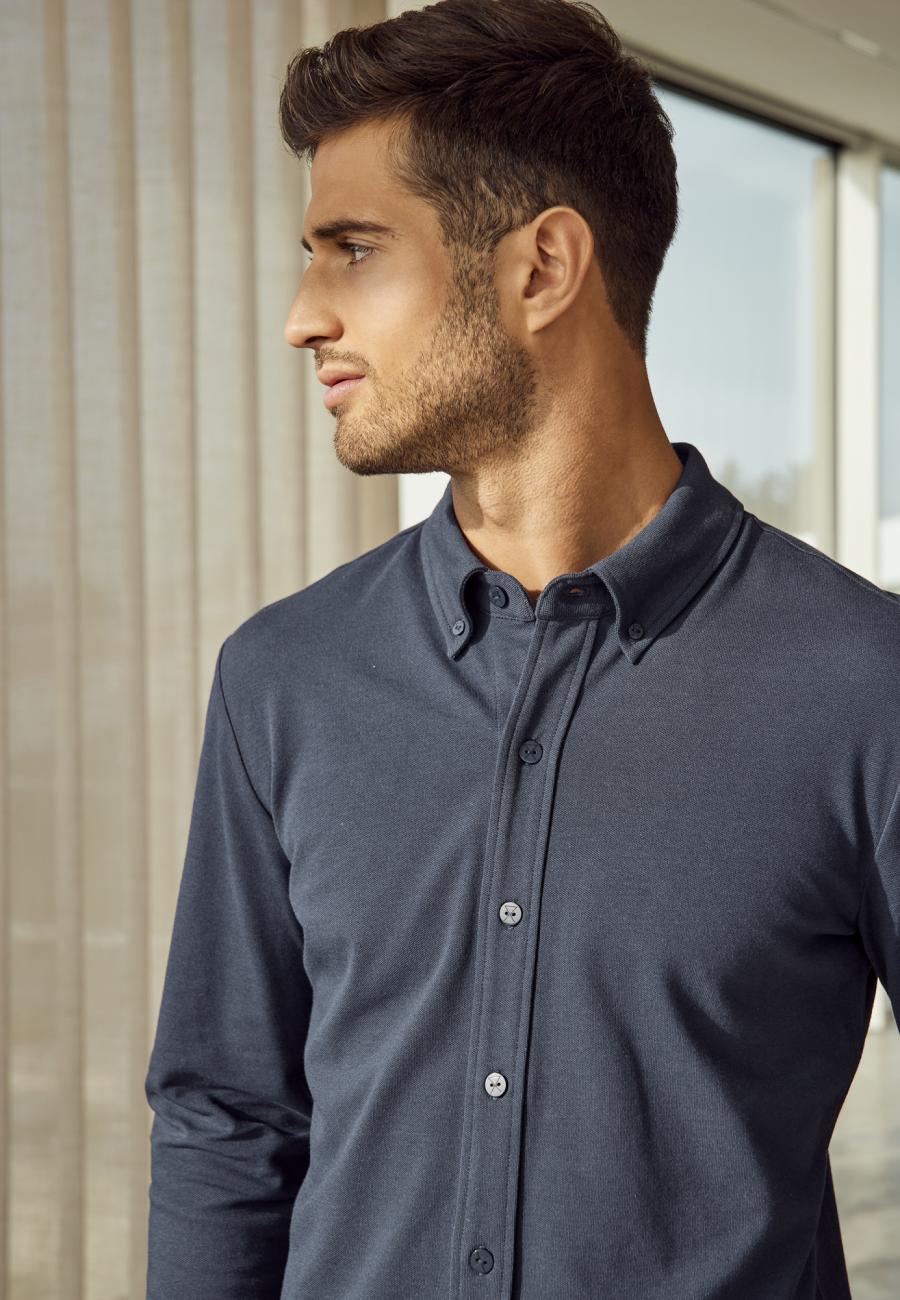 Hemd, Piqué | Bambus-Viskose | navy -JBS of Denmark Men