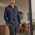 Hemd | Bambus-Viskose & Leinen | navy