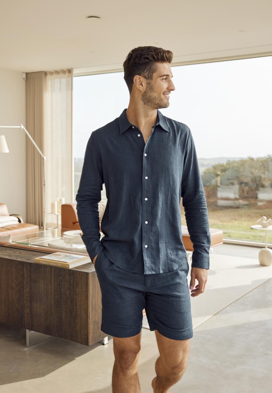Shorts | Bambus-Viskose &amp; Leinen | navy -JBS of Denmark Men