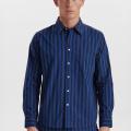 Pyjamashirt | Bio-Baumwolle | navy gestreift