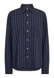 Pyjamashirt | Bio-Baumwolle | navy gestreift
