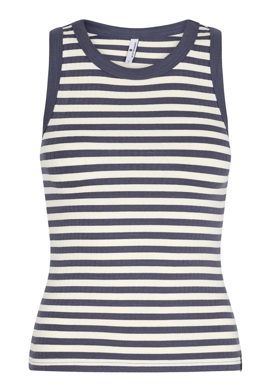 Tanktop, gerippt | Bambus-Viskose | grau gestreift -JBS of Denmark Women