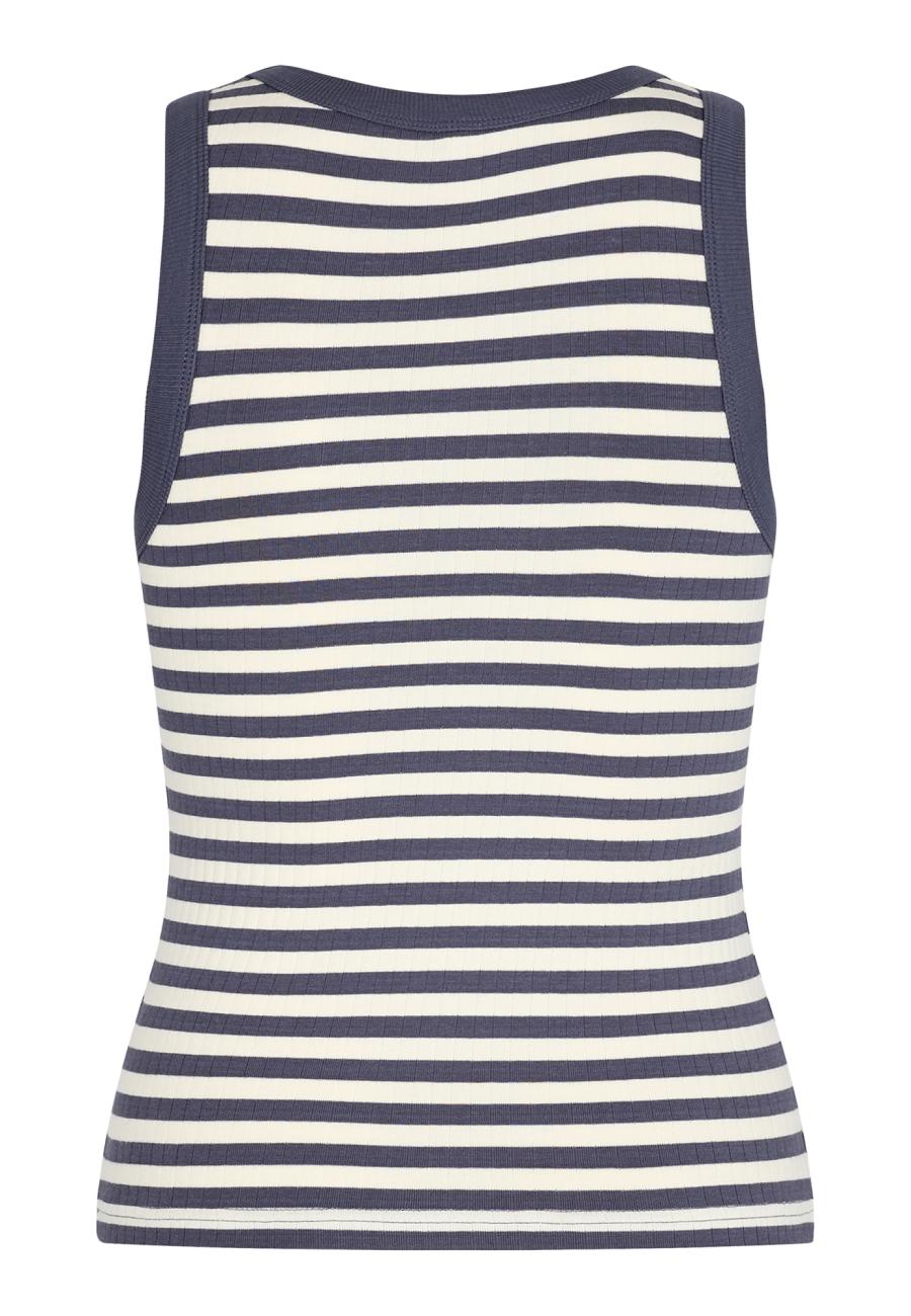 Tanktop, gerippt | Bambus-Viskose | grau gestreift -JBS of Denmark Women