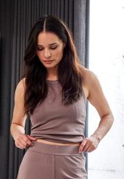 Tanktop, gerippt | Bambus-Viskose | braun -JBS of Denmark Women