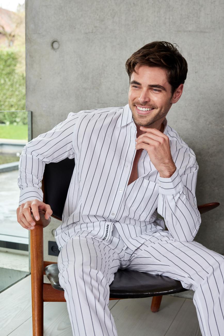 Pyjamahose | Bio-Baumwolle | schwarz gestreift -JBS of Denmark Unisex