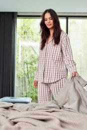 Pyjamashirt, Flanell | 100% Bio-Baumwolle | braun -JBS of Denmark Women