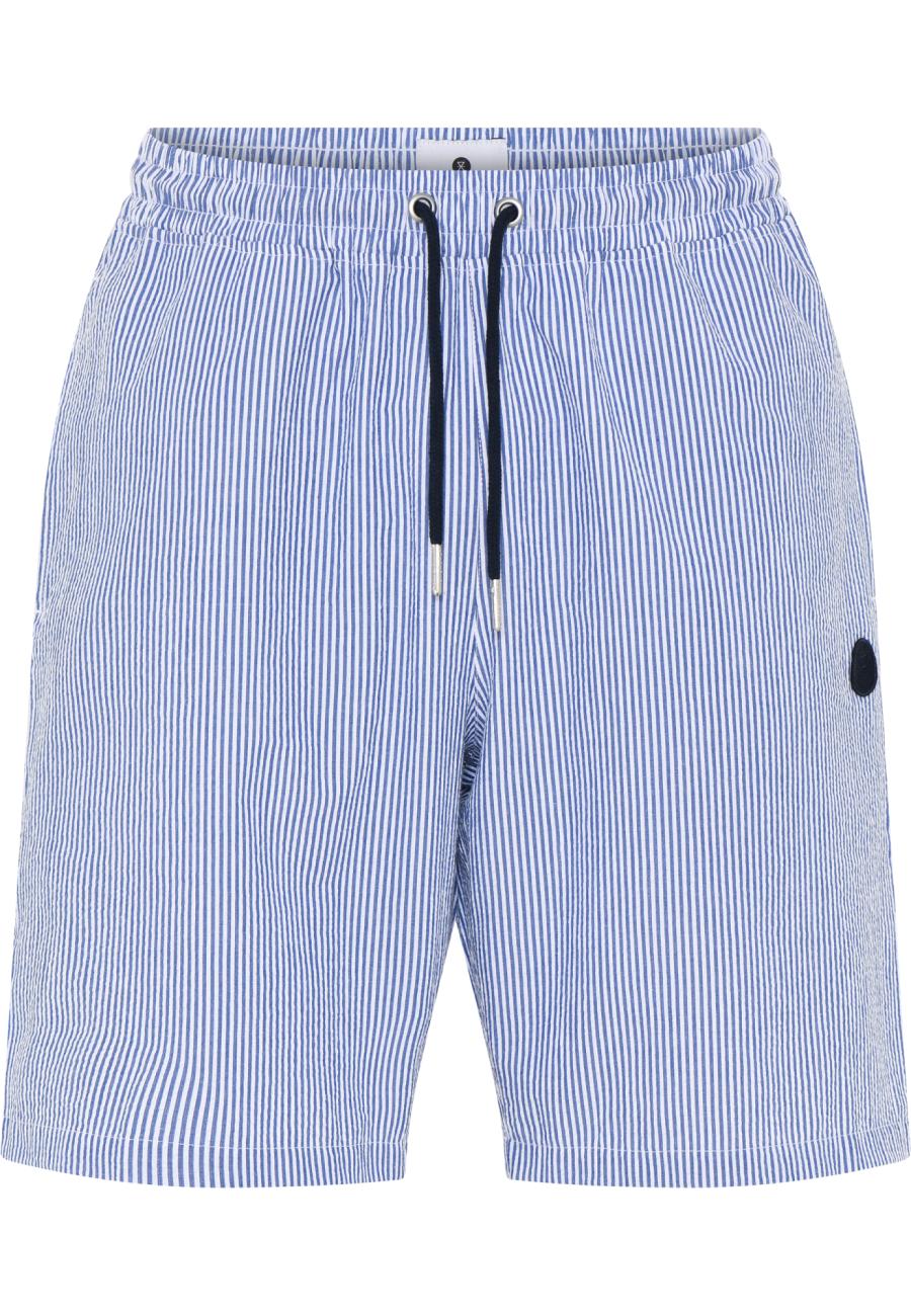 Pyjamashorts, Seersucker | Bio-Baumwolle | blau gestreift -JBS of Denmark Men