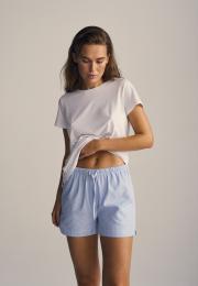 Pyjamashorts | Bambus-Viskose | blau/weißer Streifen -JBS of Denmark Women