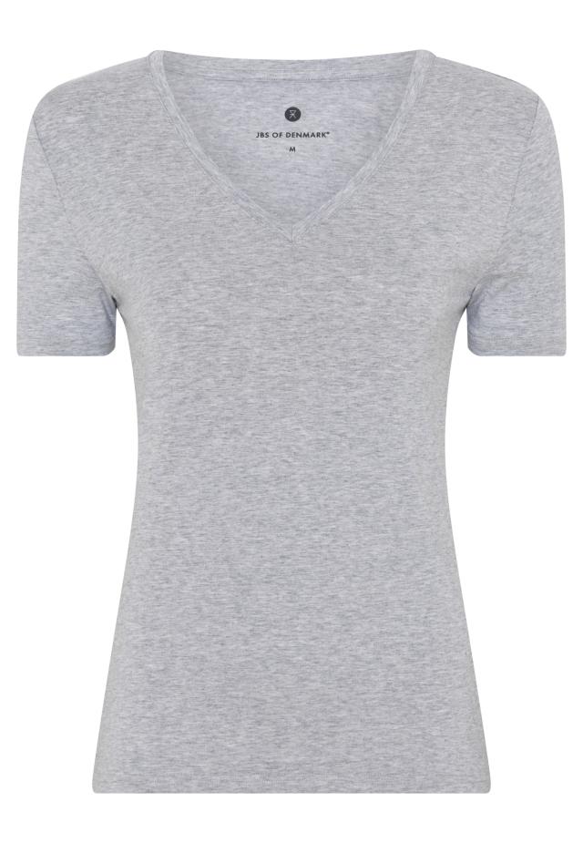 T-Shirt, V-Ausschnitt | Bambus-Viskose | grau -JBS of Denmark Women