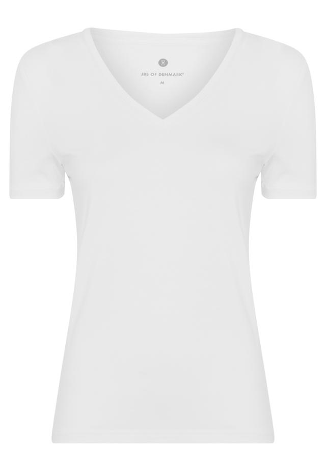 T-Shirt, V-Ausschnitt | Bambus-Viskose | weiß -JBS of Denmark Women