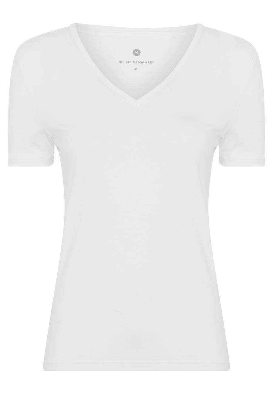 T-Shirt, V-Ausschnitt | Bambus-Viskose | weiß -JBS of Denmark Women