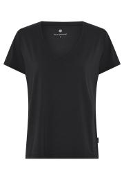 T-Shirt, V-Ausschnitt | Bambus-Viskose | schwarz -JBS of Denmark Women