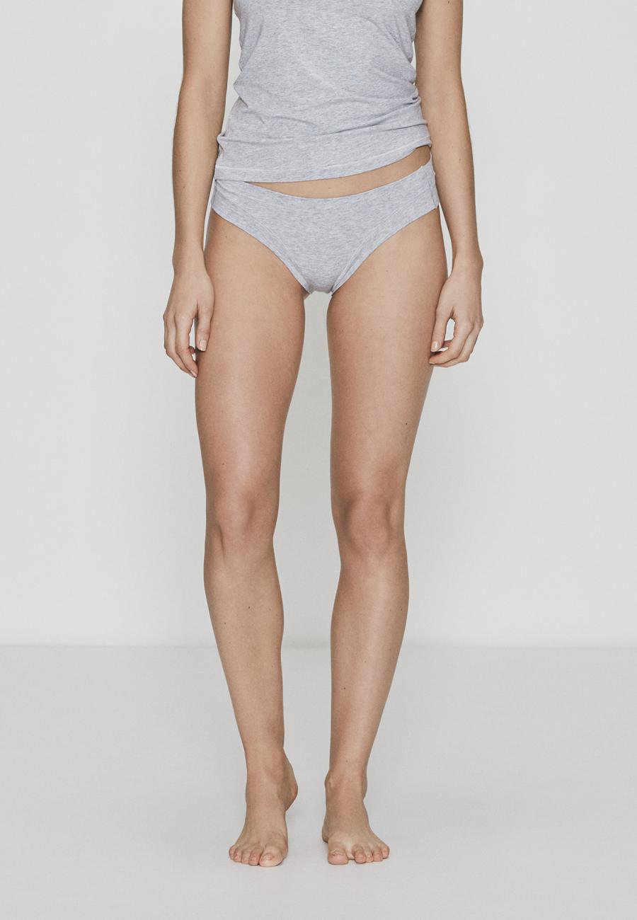 Slip, 3er-Pack | Bambus-Viskose | grau melange -JBS of Denmark Women