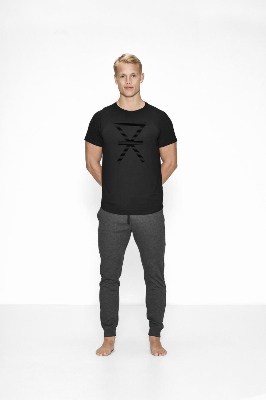 Bambus, T-Shirt, Schwarz, Aufdruck -JBS of Denmark Men