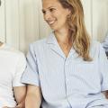 Pyjamashirt, kurzarm | Bambus-Viskose | blau gestreift -JBS of Denmark Women
