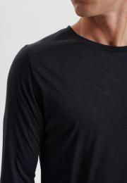 Bio-Wolle, Langarm-T-Shirt, Schwarz -JBS of Denmark Men