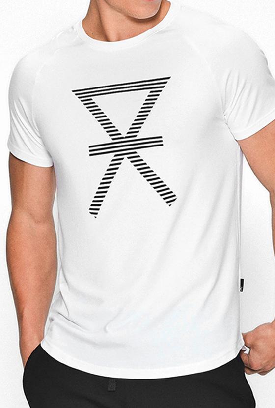 Bambus, T-Shirt, Weiß mit Aufdruck -JBS of Denmark Men