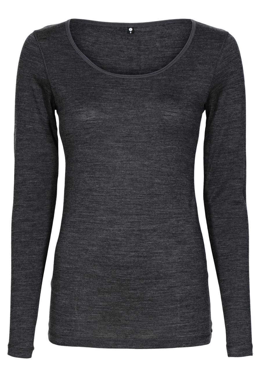 Langarm-Shirt | Bio-Wolle | dunkelgrau -JBS of Denmark Women
