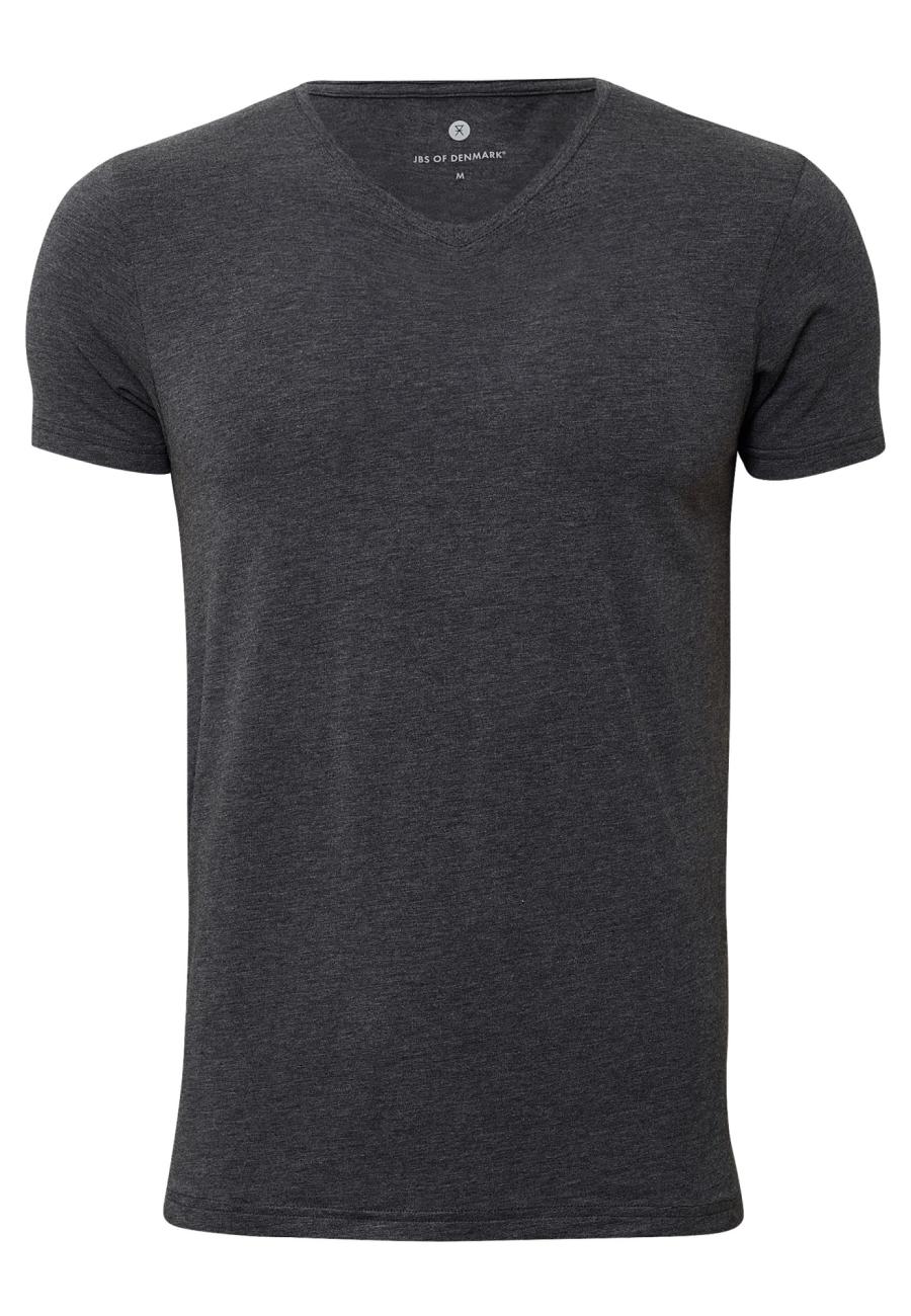 T-Shirt, V-Ausschnitt | Bambus-Viskose | dunkelgrau -JBS of Denmark Men