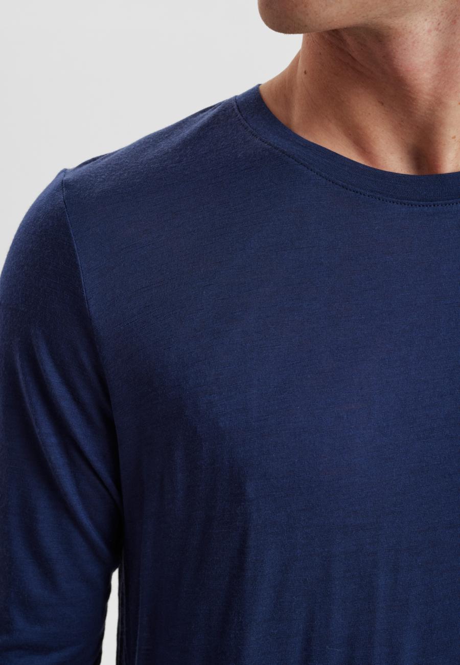 Langarm-Shirt | 100% Bio-Wolle | navy -JBS of Denmark Men