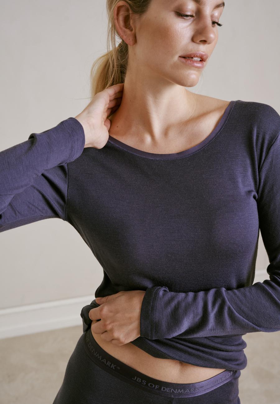 Langarm-Shirt | 100% Bio-Wolle | lavendel -JBS of Denmark Women