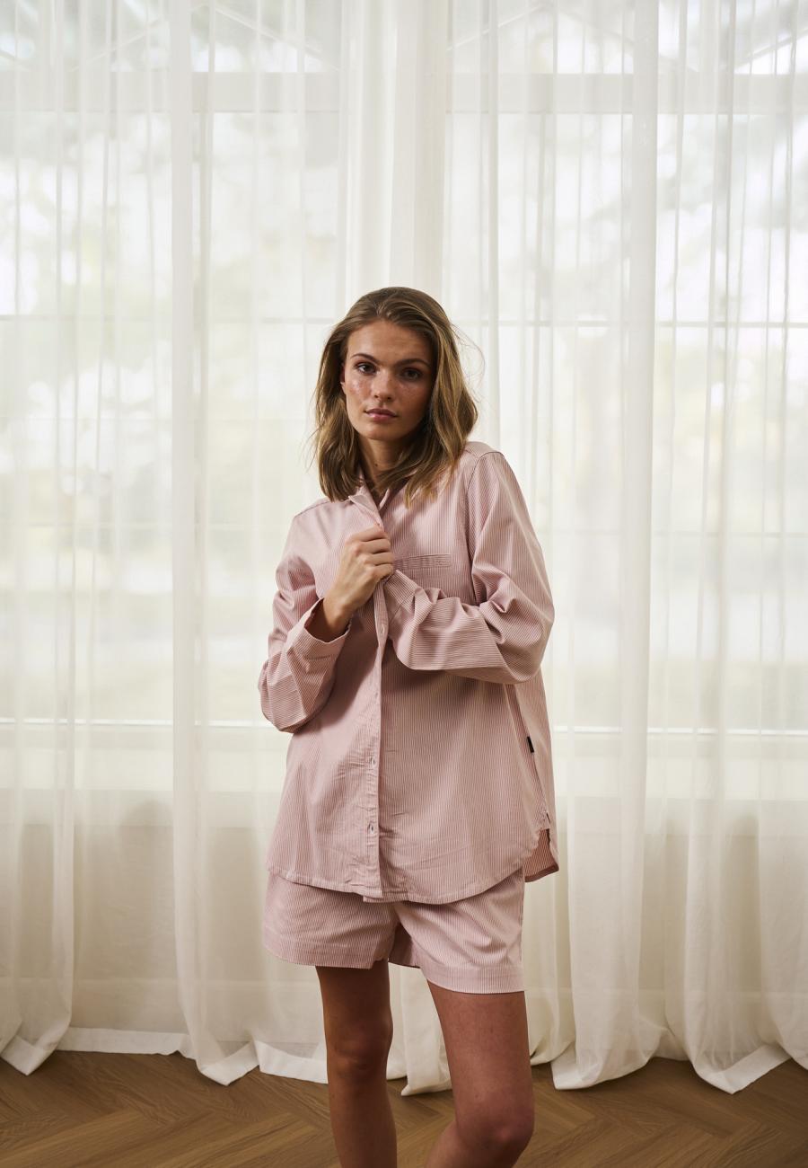 Pyjamashirt | Bambus-Viskose | rosa gestreift -JBS of Denmark Women