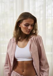 Pyjamashirt | Bambus-Viskose | rosa gestreift -JBS of Denmark Women