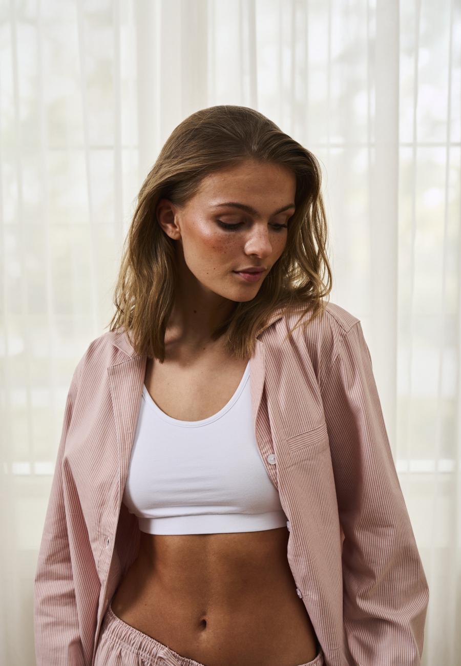 Pyjamashirt | Bambus-Viskose | rosa gestreift -JBS of Denmark Women