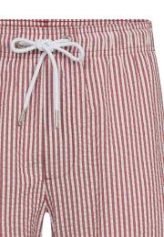 Shorts, Seersucker | Recyceltes Polyester | rot gestreift -JBS of Denmark Men