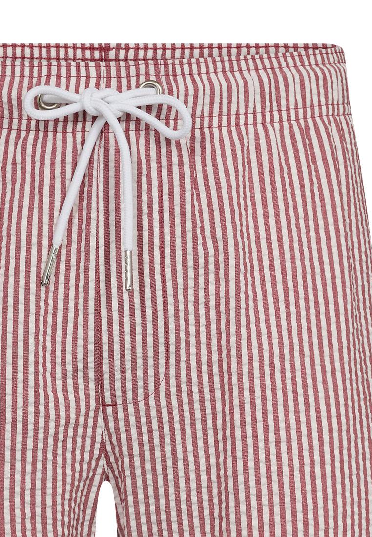 Shorts, Seersucker | Recyceltes Polyester | rot gestreift -JBS of Denmark Men