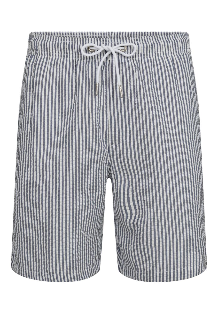 Shorts, Seersucker | Recyceltes Polyester | blau gestreift -JBS of Denmark Men
