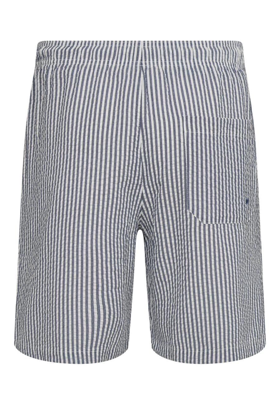 Shorts, Seersucker | Recyceltes Polyester | blau gestreift -JBS of Denmark Men