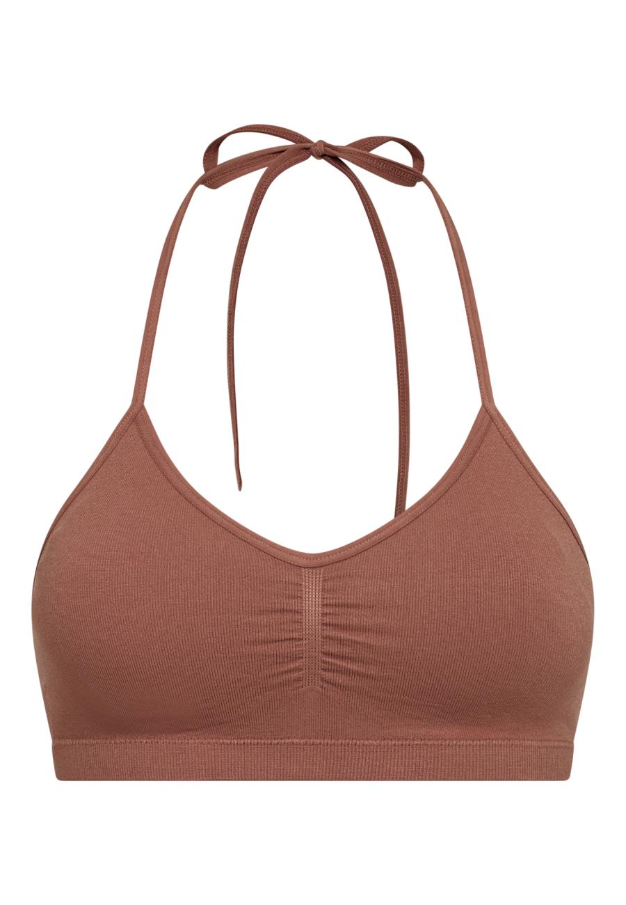 Neckholder-Bustier | Polyamid | Dunkelrosa