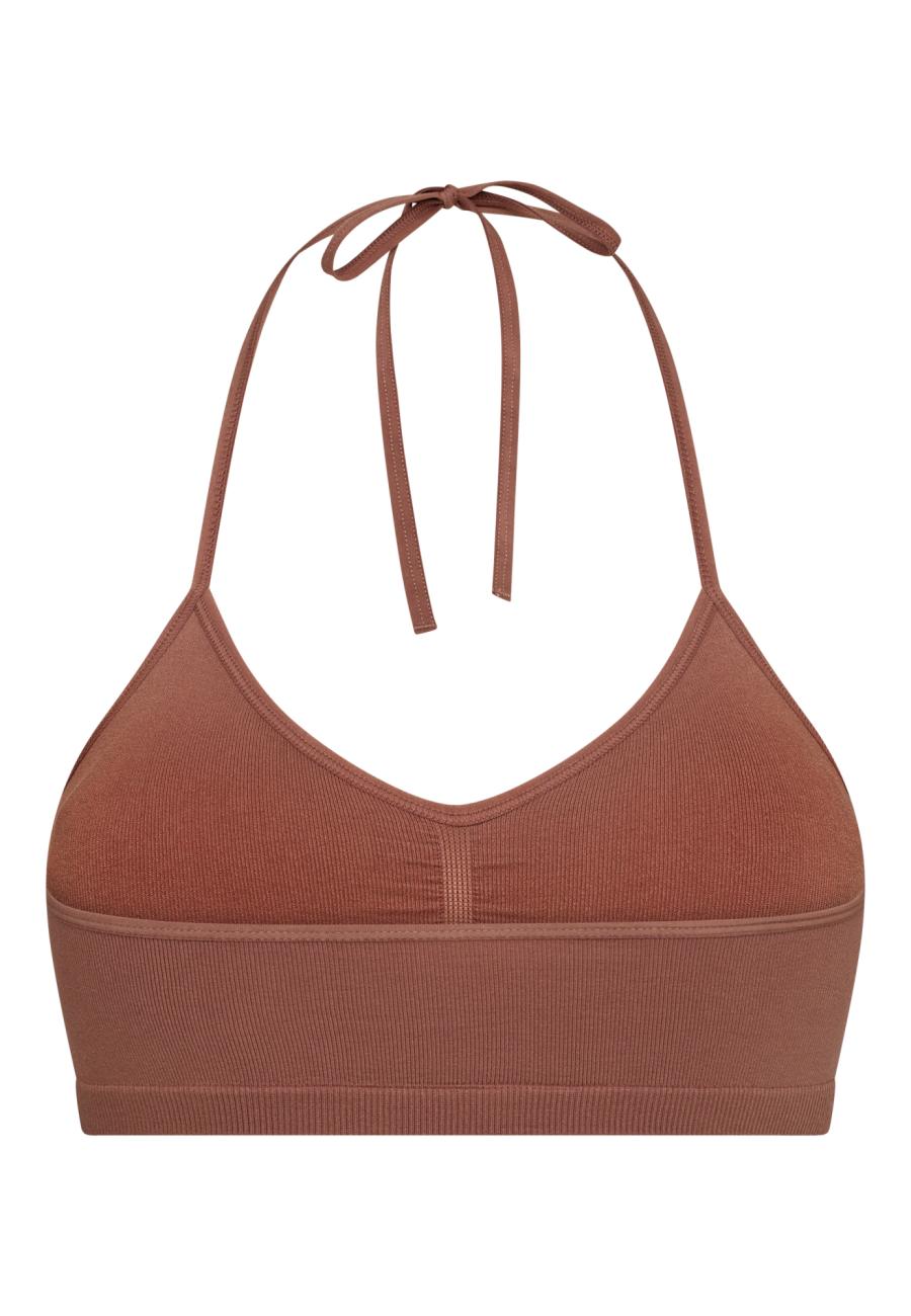 Neckholder-Bustier | Polyamid | Dunkelrosa