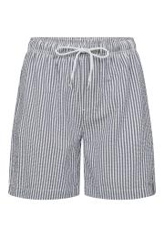 Pyjamashorts "Seersucker" | Recyceltes Polyester | blau gestreift