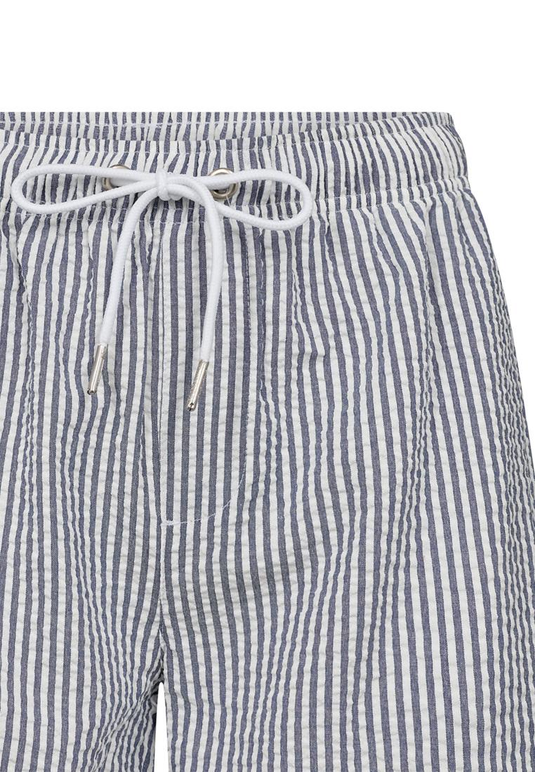 Pyjamashorts "Seersucker" | Recyceltes Polyester | blau gestreift