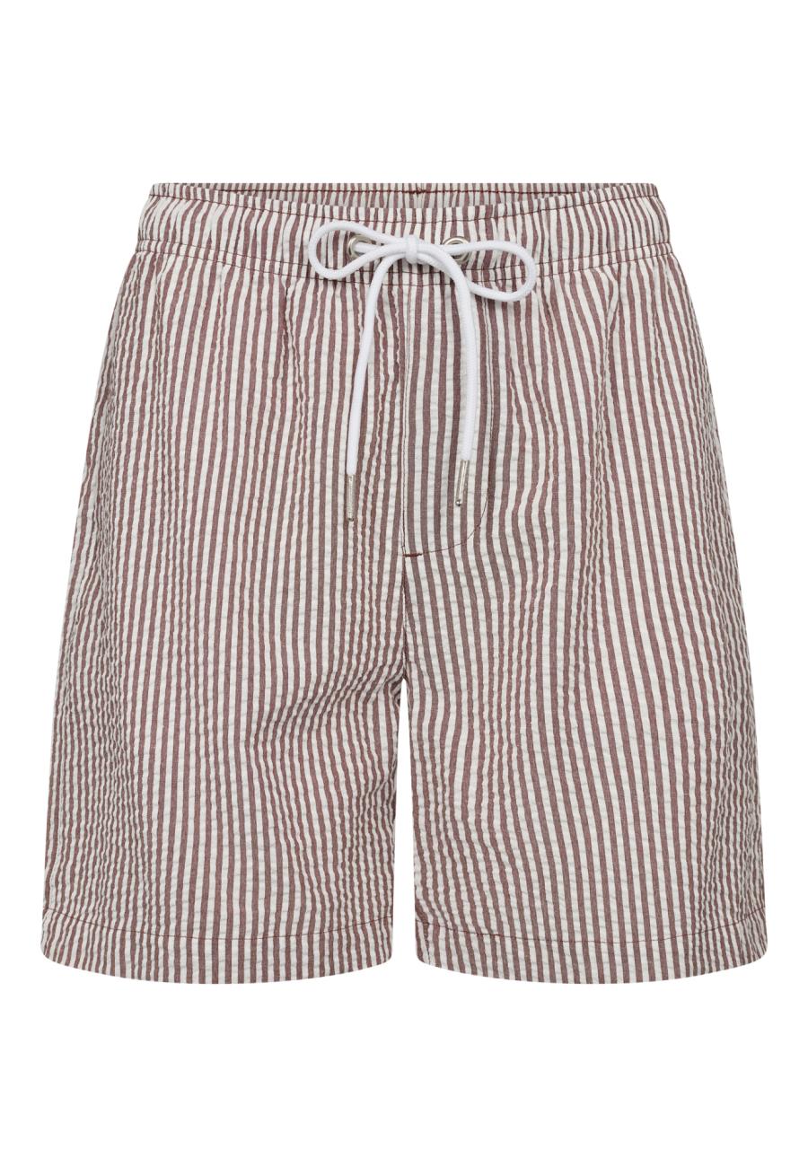 Pyjamashorts - Seersucker | Recyceltes Polyester | rosa gestreift