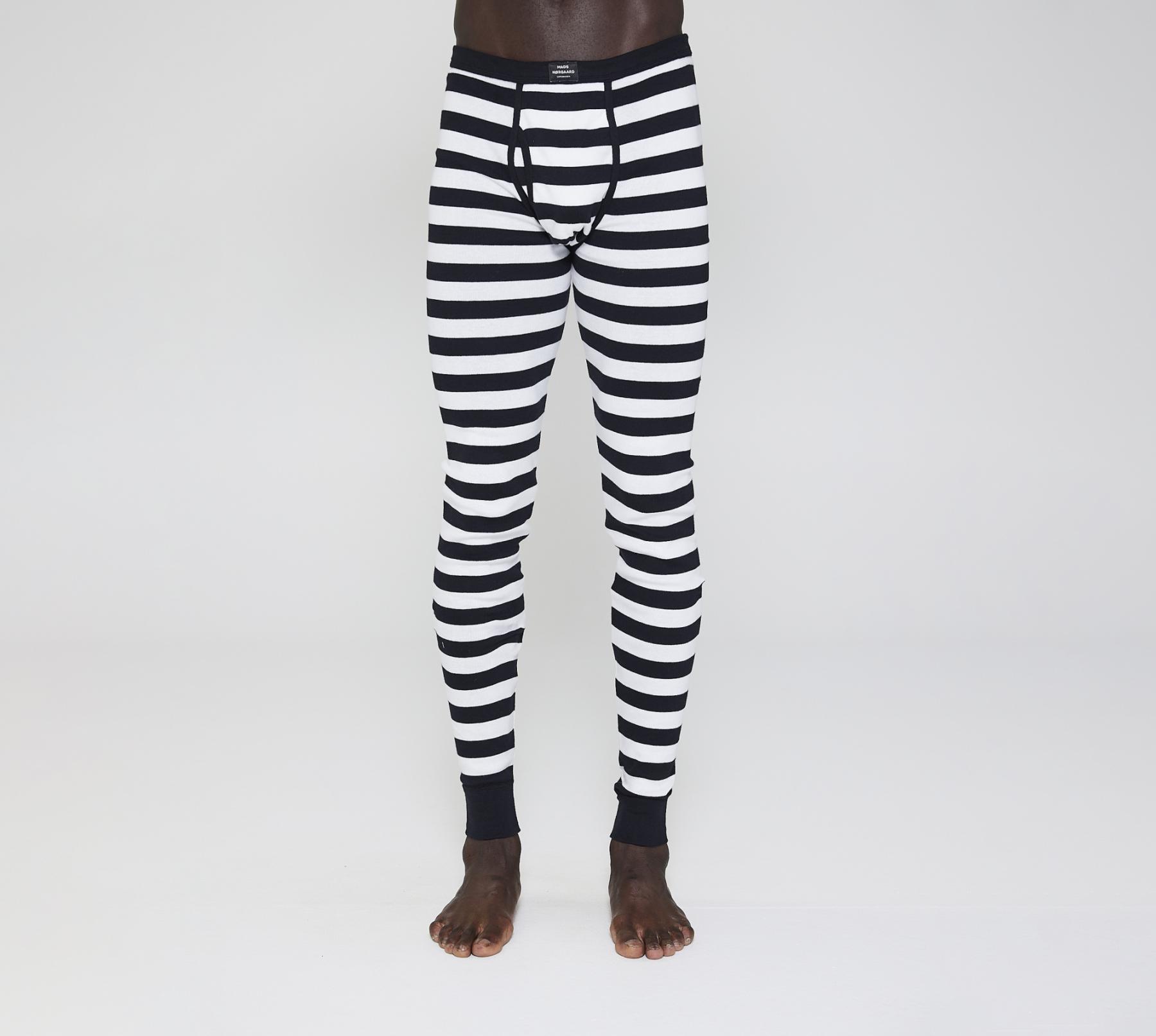 Lange Unterhose Original MN, 100% Bio-Baumwolle, schwarz gestreift