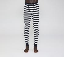 Lange Unterhose Original MN, 100% Bio-Baumwolle, schwarz gestreift