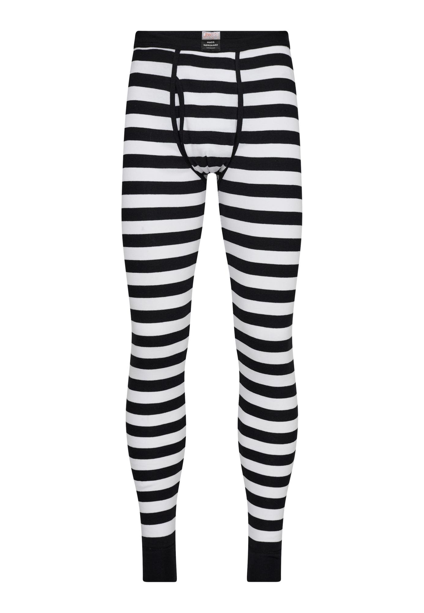 Lange Unterhose Original MN, 100% Bio-Baumwolle, schwarz gestreift