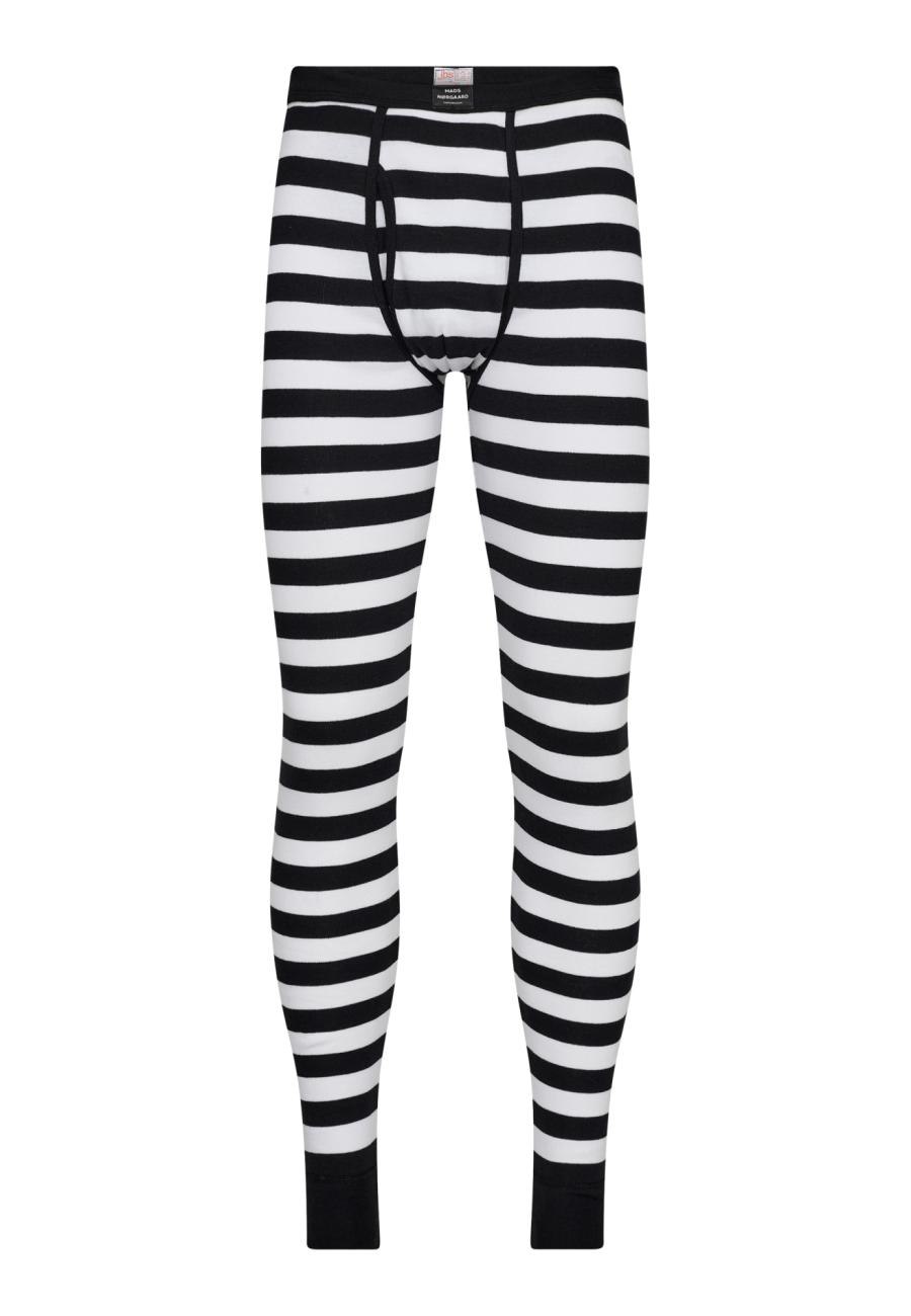 Lange Unterhose Original MN, 100% Bio-Baumwolle, schwarz gestreift