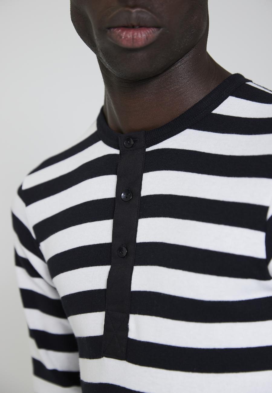 Langarm-Shirt Original MN | 100% Bio-Baumwolle | schwarz gestreift -JBS x Mads Nørgaard