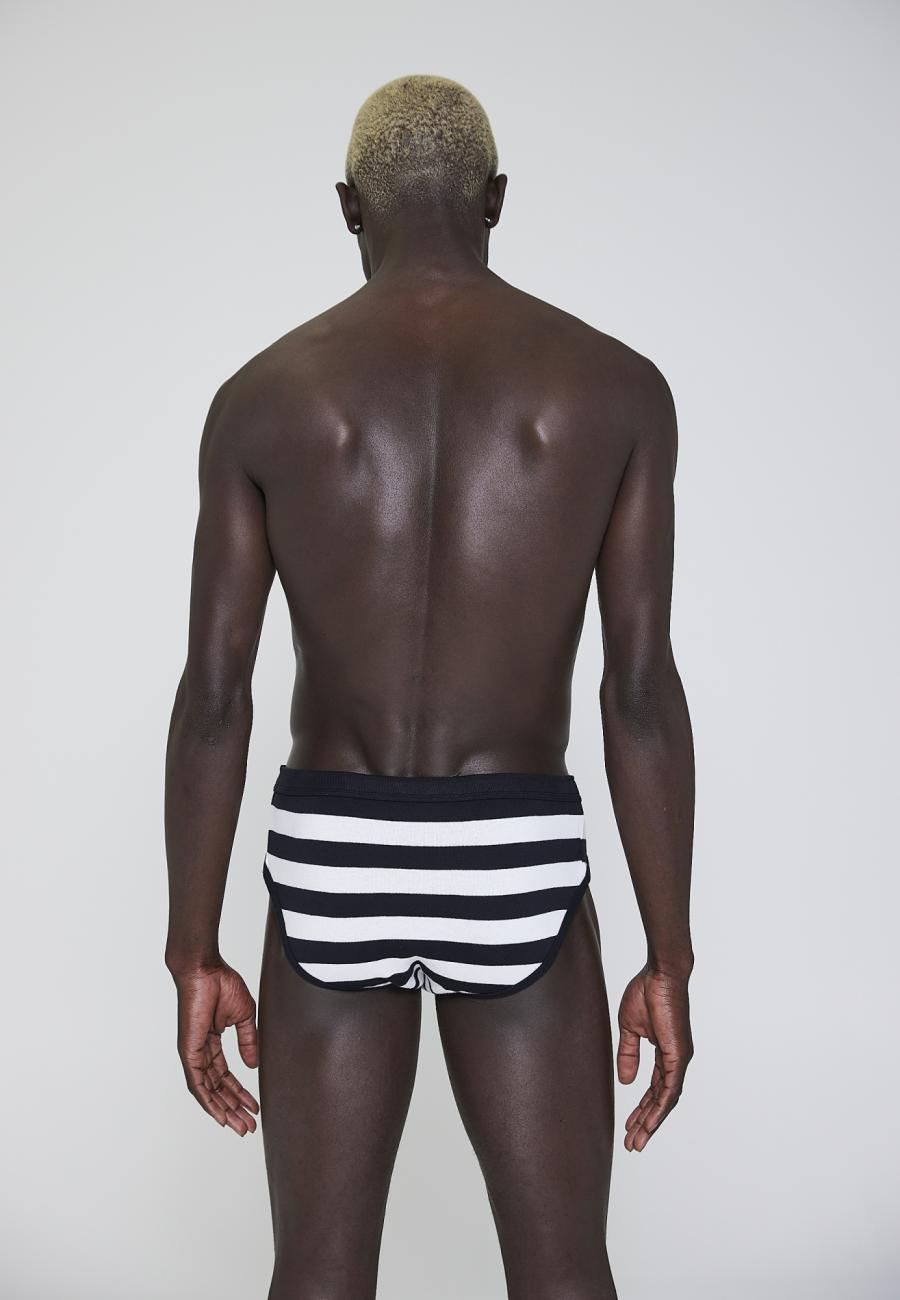Slip Original MN, Eingriff | 100% Bio-Baumwolle | schwarz gestreift -JBS x Mads Nørgaard