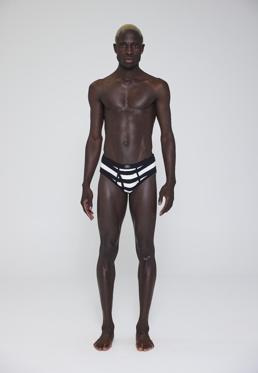 Slip Original MN, Eingriff | 100% Bio-Baumwolle | schwarz gestreift -JBS x Mads Nørgaard