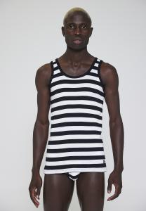 Unterhemd Original MN | 100% Bio-Baumwolle | schwarz gestreift -JBS x Mads Nørgaard