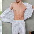 Pyjamahose | Bio-Baumwolle | schwarz gestreift