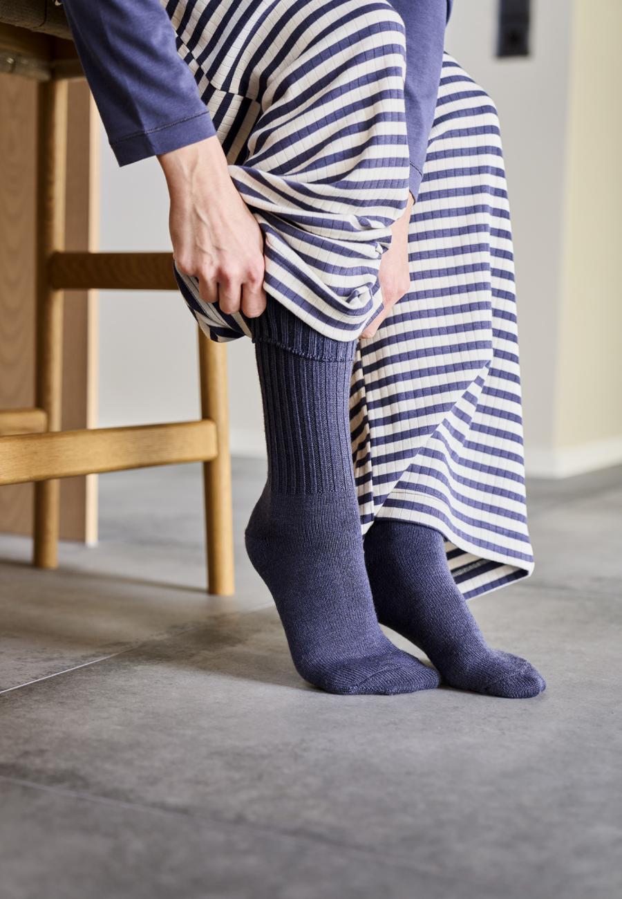 Loungehose, Ripp | Bambus-Viskose | blau gestreift -JBS of Denmark Women