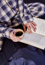 Pyjamahose, Flanell | 100% Bio-Baumwolle | blau kariert -JBS of Denmark Women