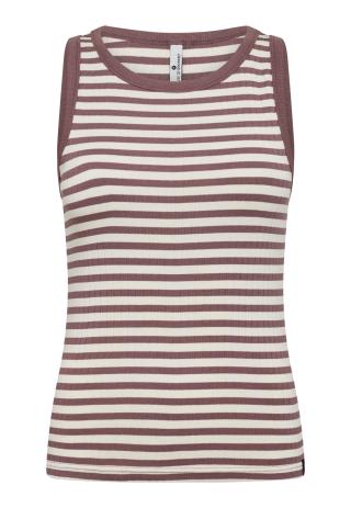 Tanktop, Ripp | Bambus-Viskose | dunkelrosa gestreift